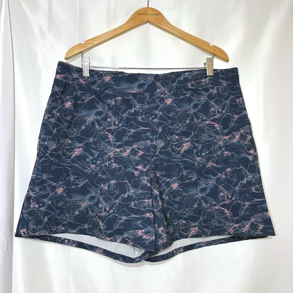 Columbia PFG Tidal II Shorts XL Extra Large Blue Pink Fish Frenzy Water Fishing